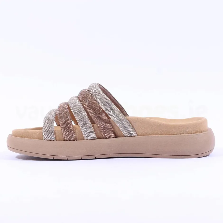Women Gabor Abbott Glitter Strap Mule Sandal - Gold Shimmer