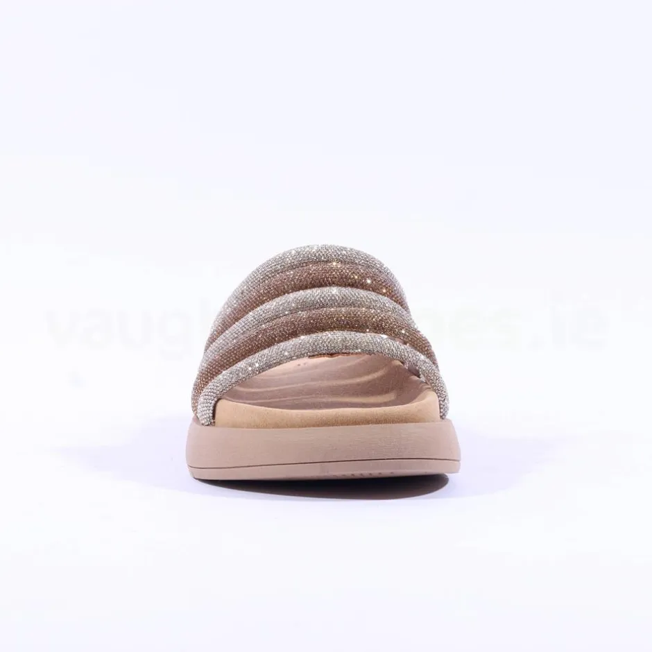 Women Gabor Abbott Glitter Strap Mule Sandal - Gold Shimmer