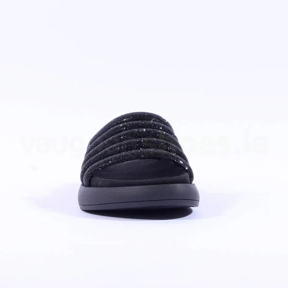Women Gabor Abbott Glitter Strap Mule Sandal - Black Shimmer