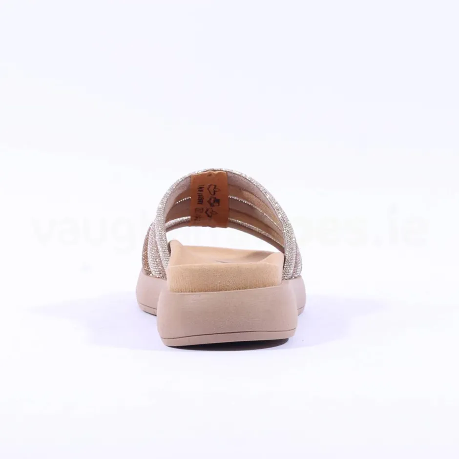 Women Gabor Abbott Glitter Strap Mule Sandal - Gold Shimmer