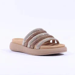 Women Gabor Abbott Glitter Strap Mule Sandal - Gold Shimmer