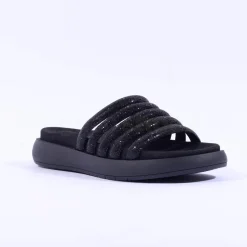 Women Gabor Abbott Glitter Strap Mule Sandal - Black Shimmer