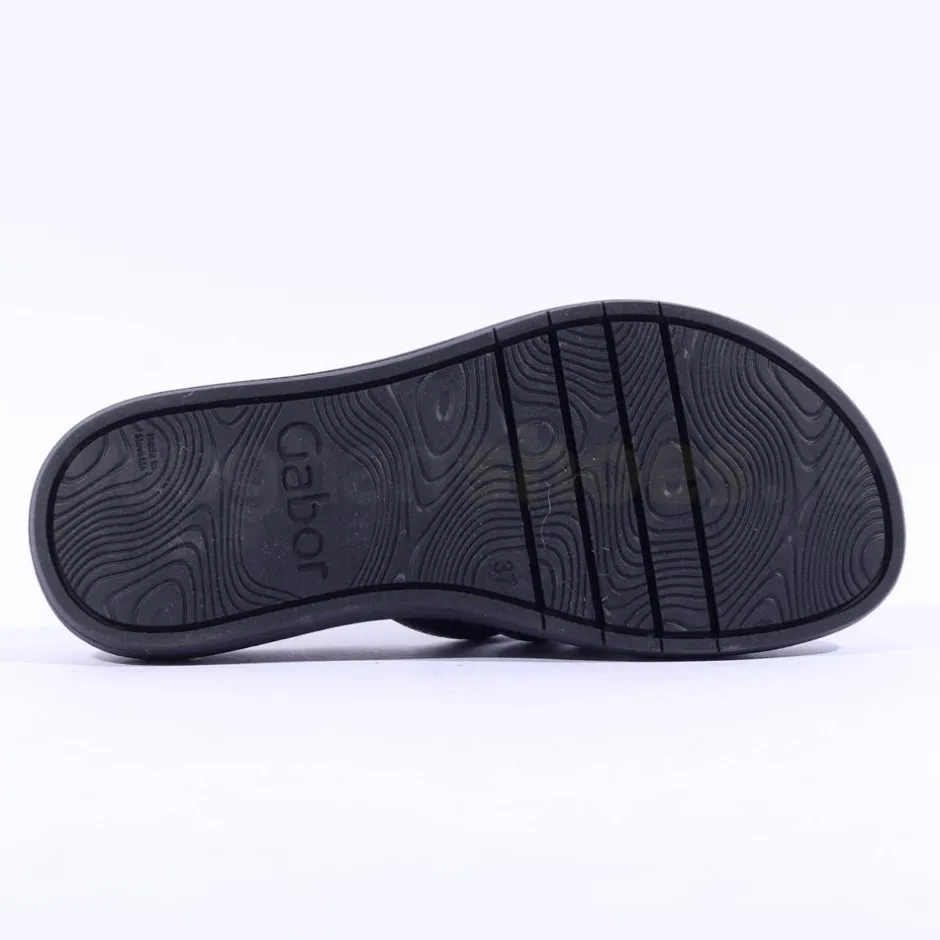 Women Gabor Abbott Glitter Strap Mule Sandal - Black Shimmer