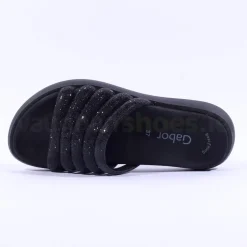 Women Gabor Abbott Glitter Strap Mule Sandal - Black Shimmer