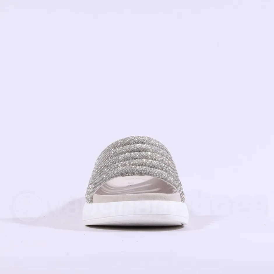 Women Gabor Abott Glitter Strap Mule - White Silver