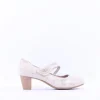 Women Jana Abura Cross Strap Block Heel Shoe - Beige Gold