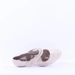 Women Jana Abura Cross Strap Block Heel Shoe - Beige Gold