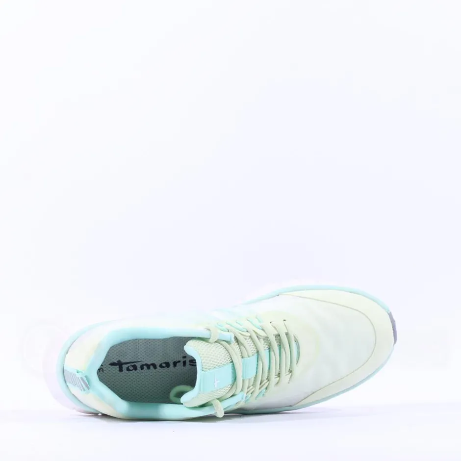 Women Tamaris Activa Laced Mesh Trainer - Light Green