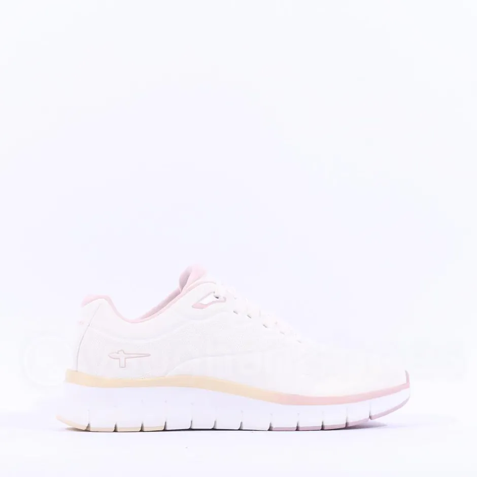 Women Tamaris Activa Lightweight Lace Trainer - White Pink