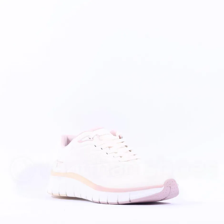 Women Tamaris Activa Lightweight Lace Trainer - White Pink