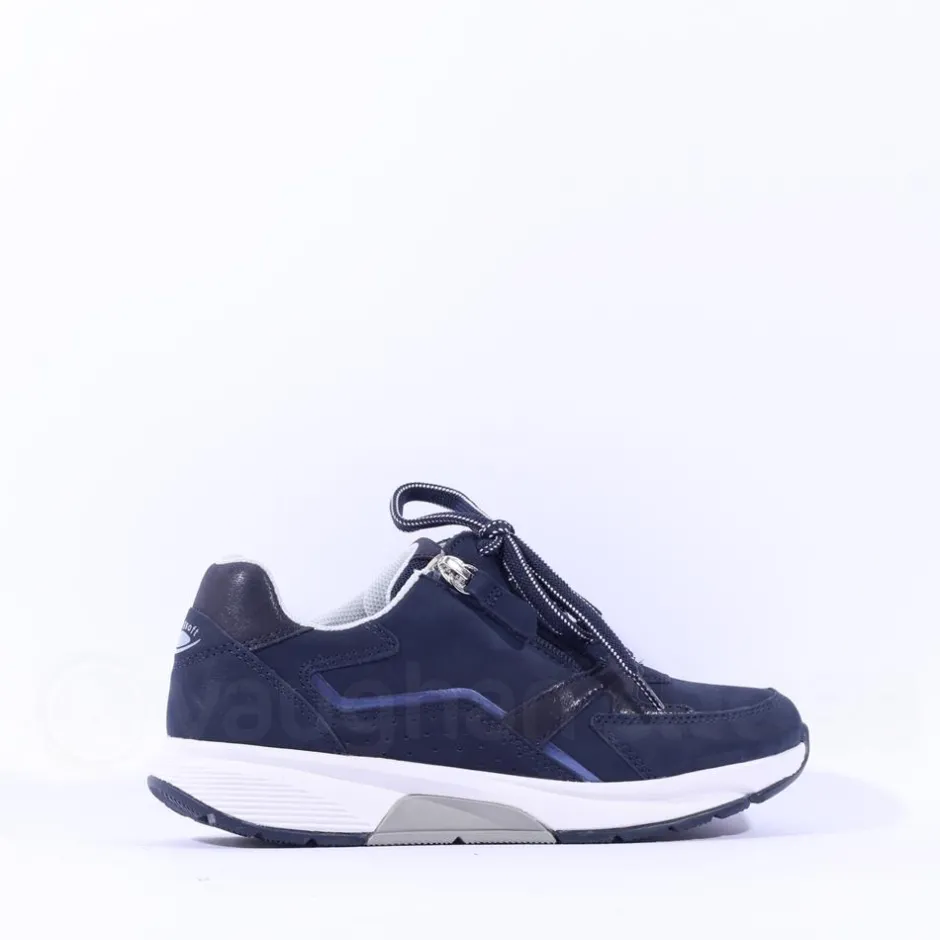 Women Gabor Adora Rolling Soft Sidezip Trainer - Navy