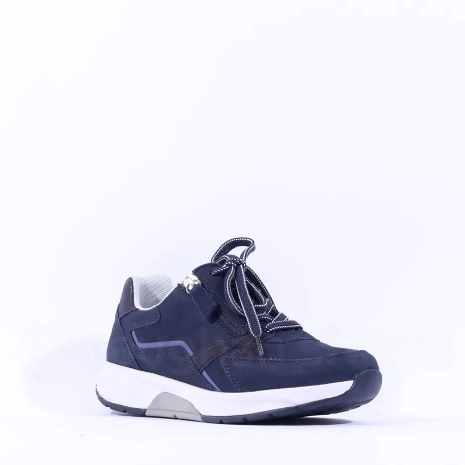 Women Gabor Adora Rolling Soft Sidezip Trainer - Navy