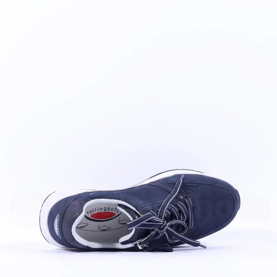Women Gabor Adora Rolling Soft Sidezip Trainer - Navy