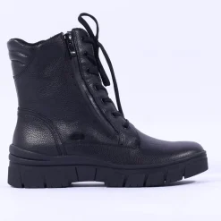 Women Caprice Agathe Waterproof Lace Zip Boot - Black