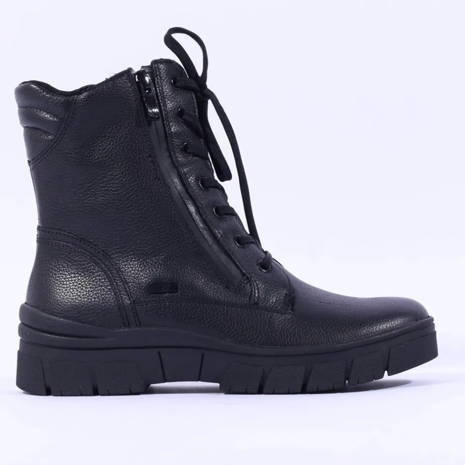 Women Caprice Agathe Waterproof Lace Zip Boot - Black