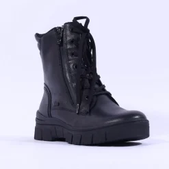 Women Caprice Agathe Waterproof Lace Zip Boot - Black