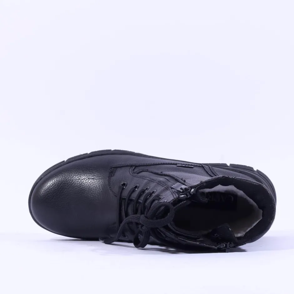 Women Caprice Agathe Waterproof Lace Zip Boot - Black