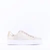 Women Marco Tozzi Ago Bungee Lace Trainer - Beige Metallic Combi