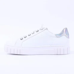 Women Marco Tozzi Ago Bungee Lace Trainer - White Combi