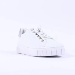 Women Marco Tozzi Ago Bungee Lace Trainer - White Combi