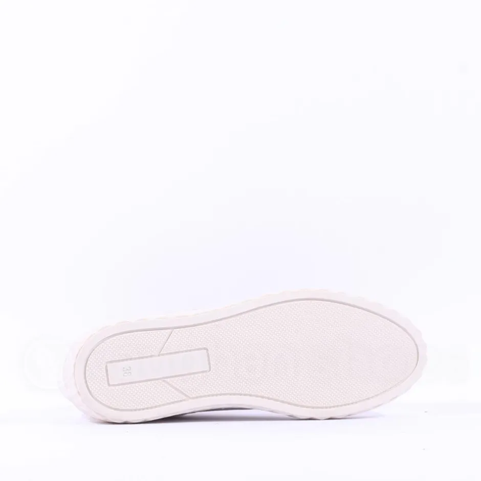 Women Marco Tozzi Ago Hex Sole Side Zip - Cream Combi