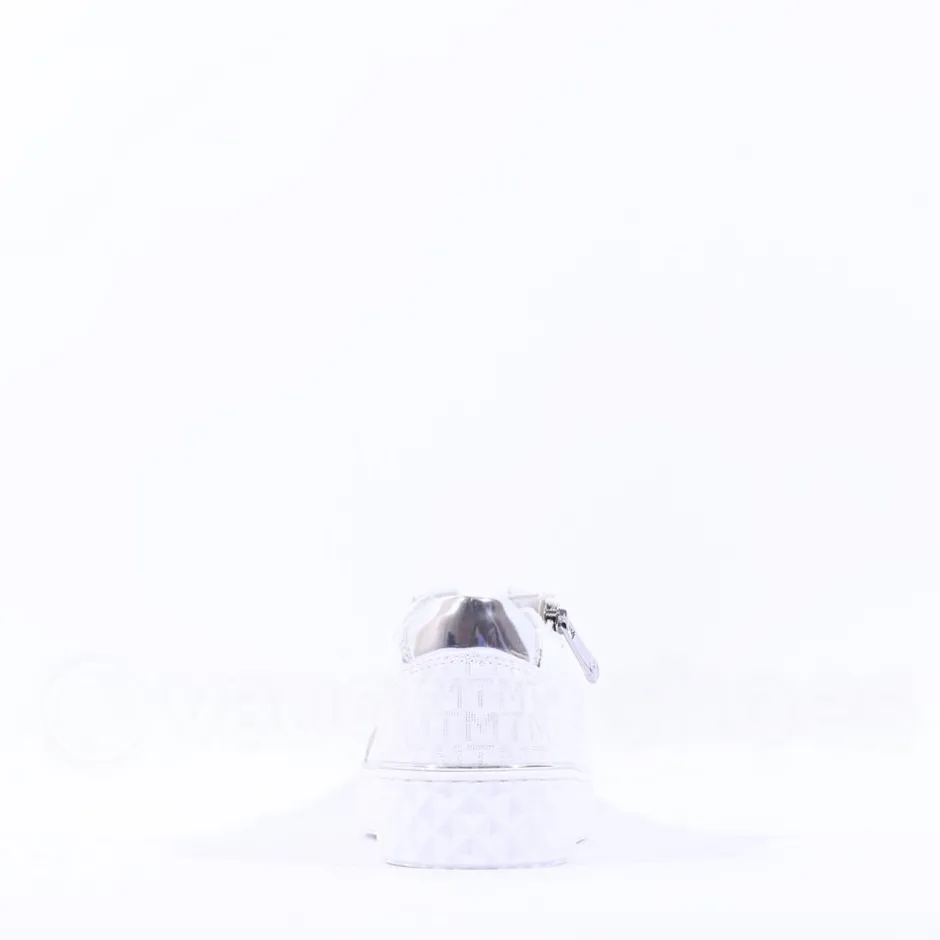 Women Marco Tozzi Ago Hex Sole Side Zip - White Silver