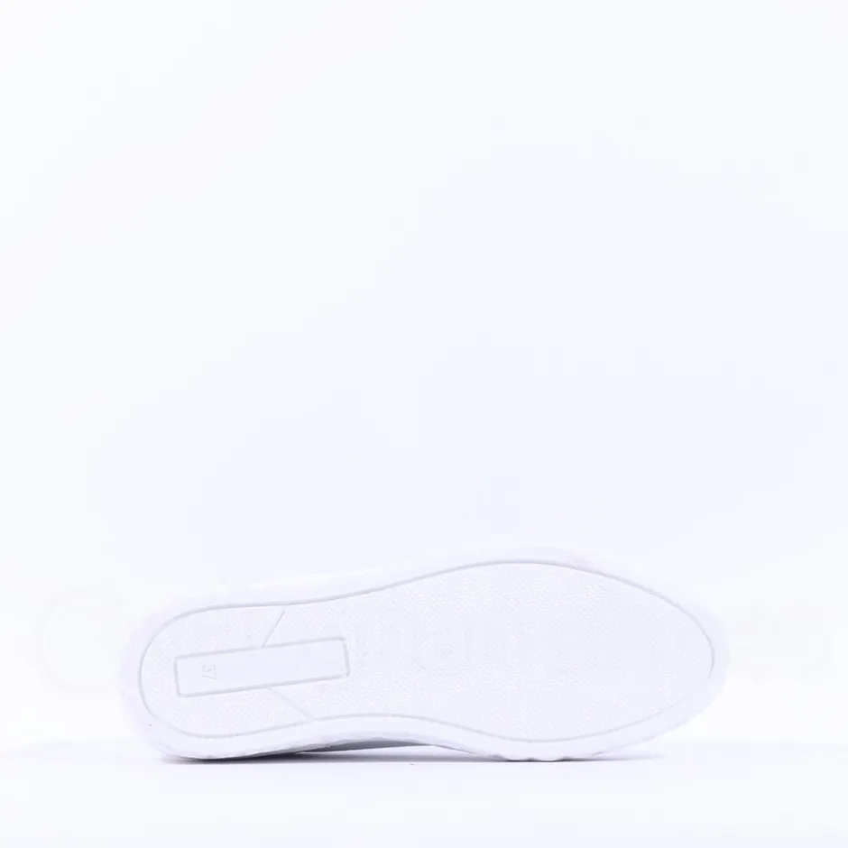 Women Marco Tozzi Ago Hex Sole Side Zip - White Silver