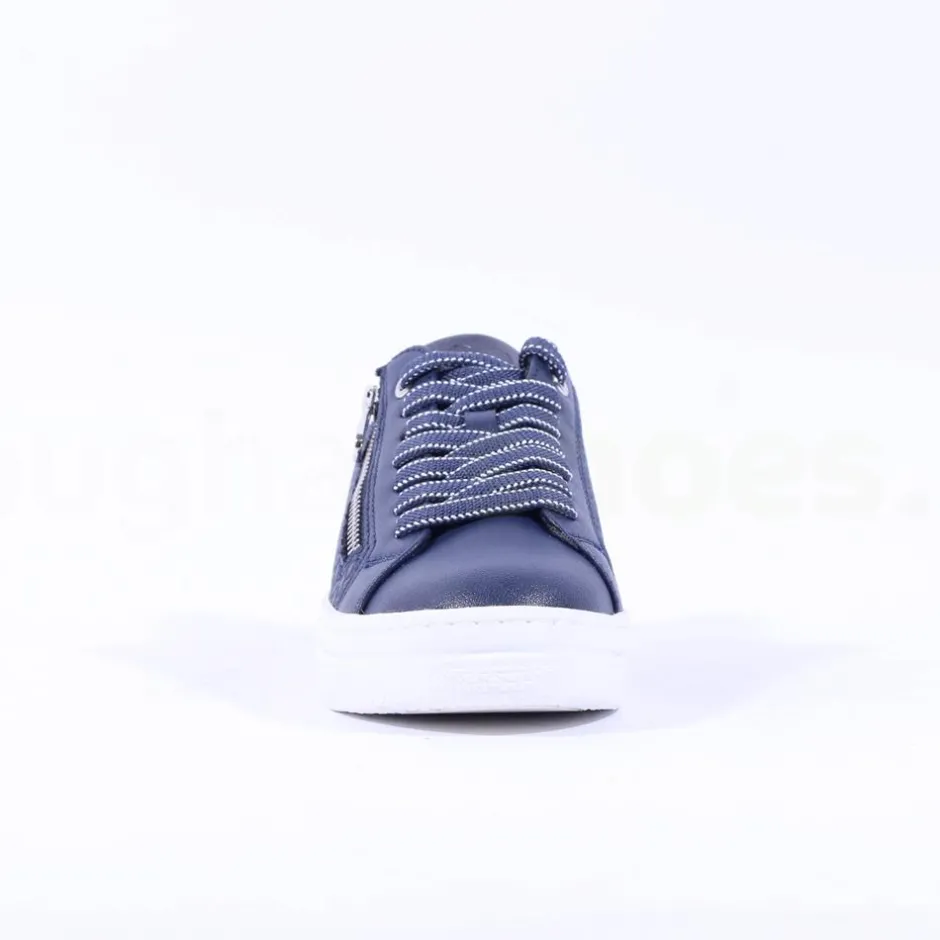 Women Marco Tozzi Ago Side Zip Trainer - Navy