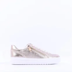 Women Marco Tozzi Ago Side Zip Trainer - Platinum