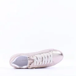 Women Marco Tozzi Ago Side Zip Trainer - Platinum