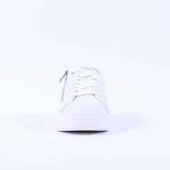 Women Marco Tozzi Ago Side Zip Trainer - White Combi