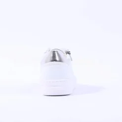 Women Marco Tozzi Ago Side Zip Trainer - White Combi