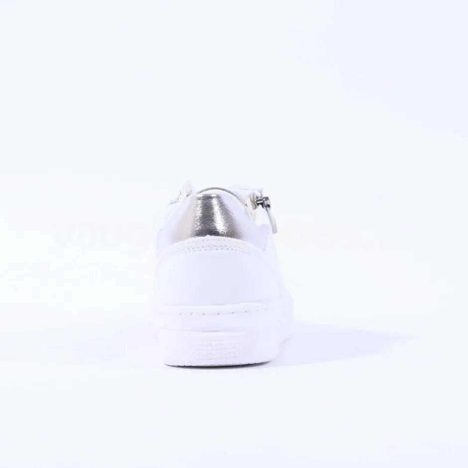 Women Marco Tozzi Ago Side Zip Trainer - White Combi