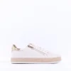Women Marco Tozzi Ago Weave Platform Trainer - Cream Gold Combi