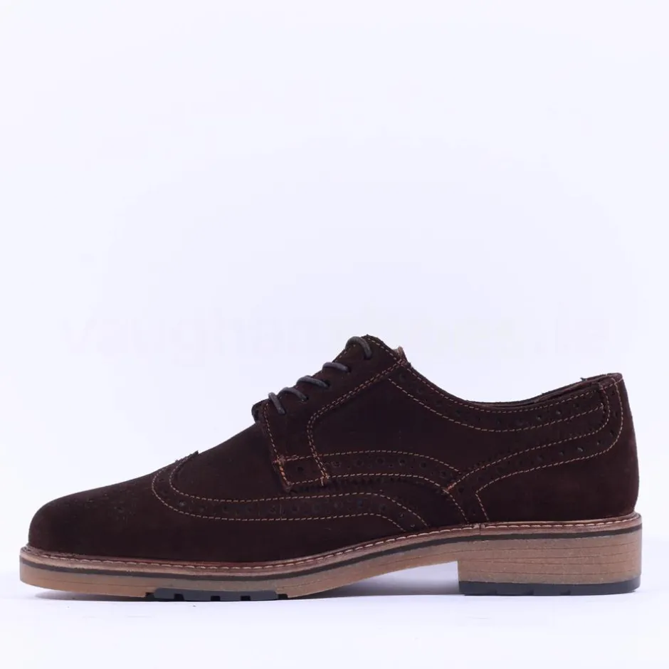 Ara Men Alessio Suede Wingtip Brogue - Brown Suede