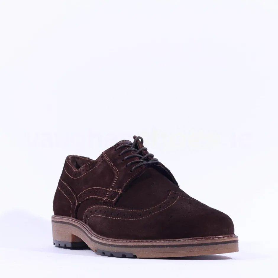 Ara Men Alessio Suede Wingtip Brogue - Brown Suede