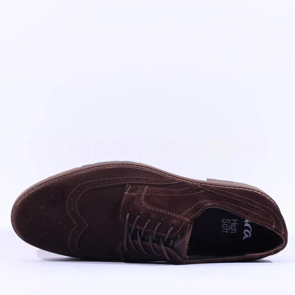 Ara Men Alessio Suede Wingtip Brogue - Brown Suede
