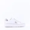 Women Tamaris Alexia Platform Laced Trainer - White Silver