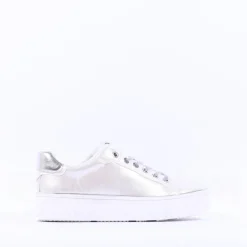 Women Tamaris Alexia Platform Laced Trainer - Pearl