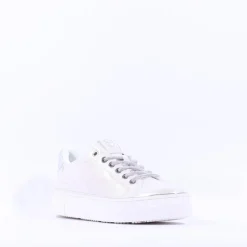 Women Tamaris Alexia Platform Laced Trainer - Pearl