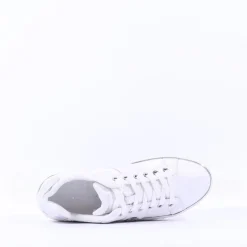 Women Tamaris Alexia Platform Laced Trainer - White Silver