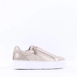 Women Tamaris Alexia Platform Sidezip Trainer - Gold