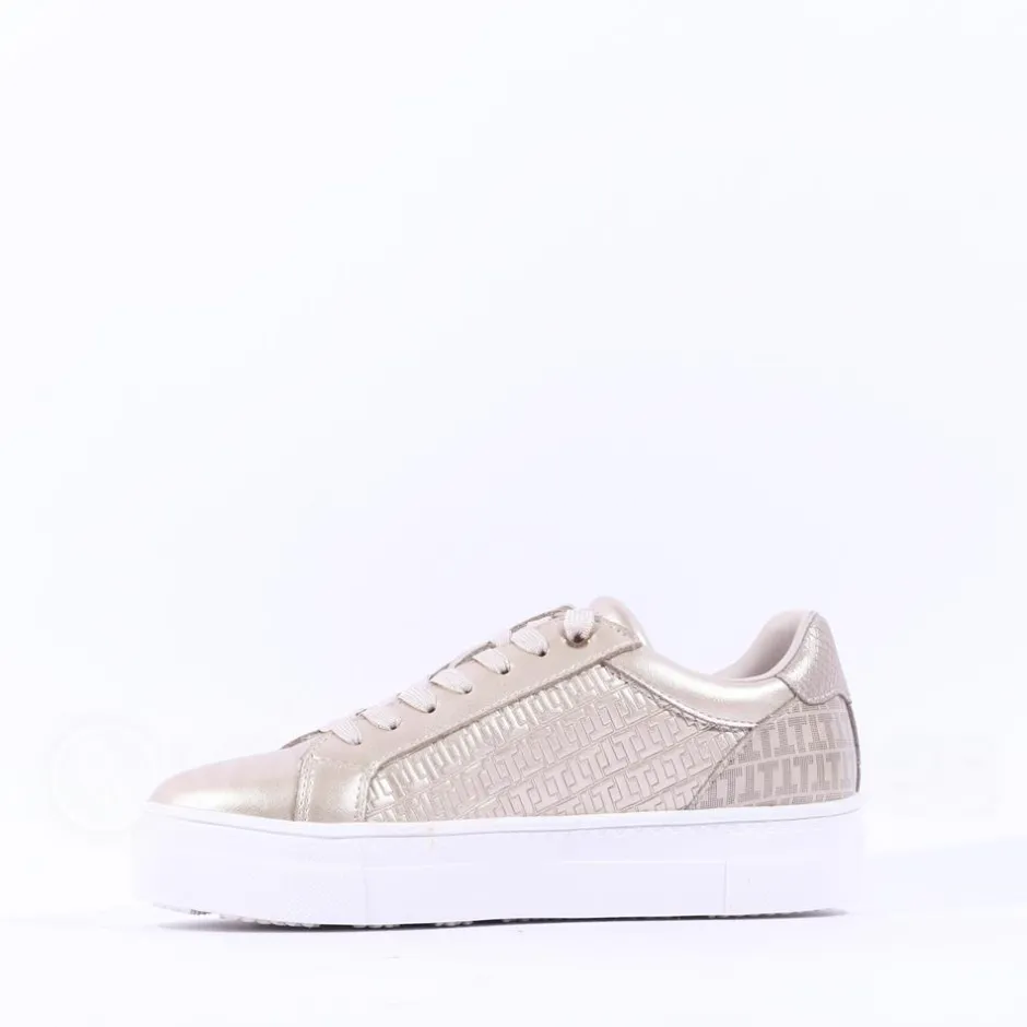Women Tamaris Alexia Platform Sidezip Trainer - Gold