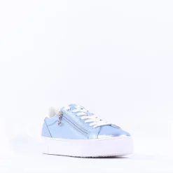 Women Tamaris Alexia Platform Sidezip Trainer - Light Blue Metallic