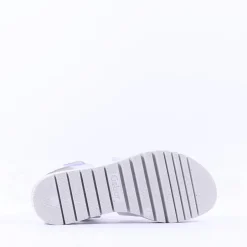 Women Gabor Alfa Triple Velcro Platform Sandal - White Silver
