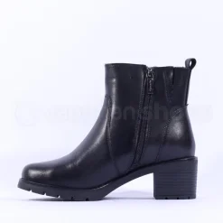 Women Tamaris Alisa Block Heel Ankle Boot - Black Leather