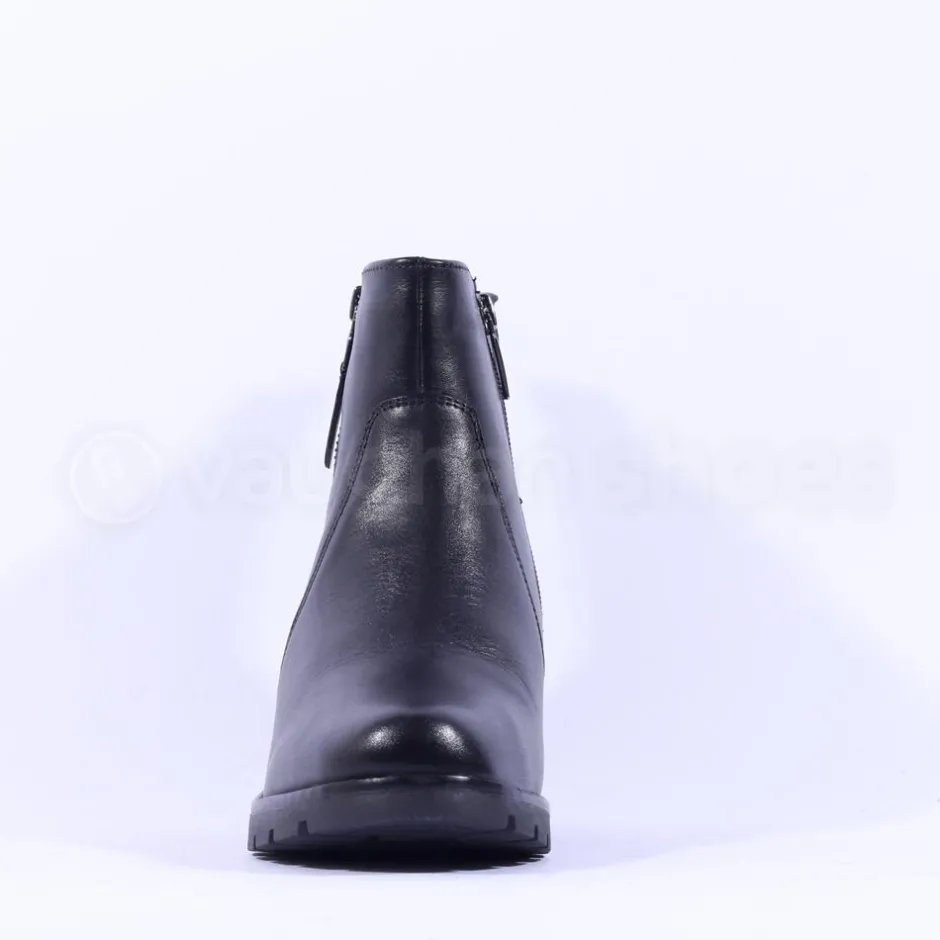 Women Tamaris Alisa Block Heel Ankle Boot - Black Leather