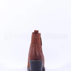 Women Tamaris Alisa Block Heel Ankle Boot - Cognac Nubuck