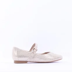 Women Caprice Alisa Low Strap Shimmer Pump - Light Gold