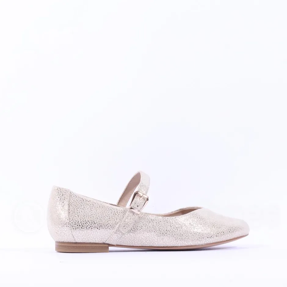 Women Caprice Alisa Low Strap Shimmer Pump - Light Gold
